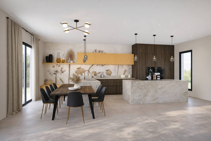 Cuisine MSA · Ocre & noyer